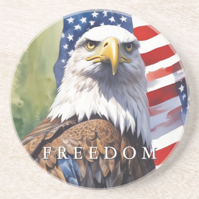 US Flagga Frihet Örn Motiverande Inspirerande Underlägg (Framsidan)
