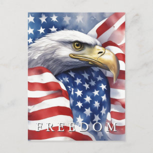 US Flagga Frihet Örn Motiverande Inspirerande Vykort
