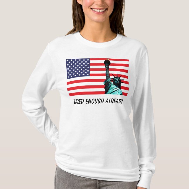 Us-flagga & frihetsgudinnanT-tröja Tee Shirt (Framsida)