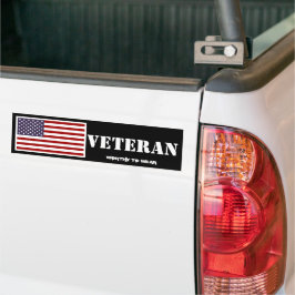 US Flagga Fullt Färg - Veteran - värd att Bära Bildekal