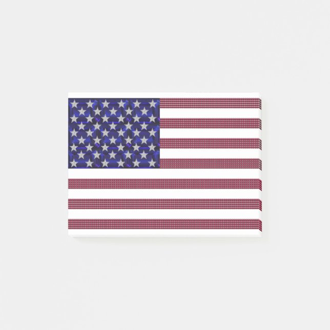 US Flagga gjord av Gemstones Post-it Block (Framsida)