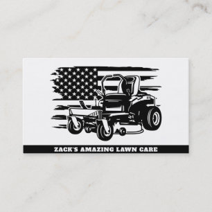 *~* US Flagga Gräsmatta Mower Black White Gräsma Visitkort
