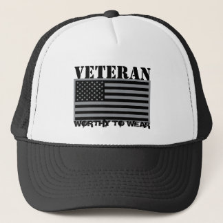 US Flagga Grått - Veteran - värd för Bära Keps