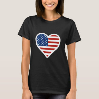 US Flagga Heart T-shirt