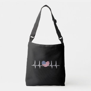 US Flagga Heartslag ECG Electrokardiography Axelväska