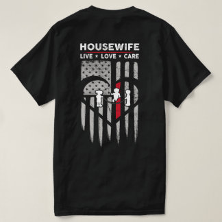 US Flagga Housefru Decal T Shirt