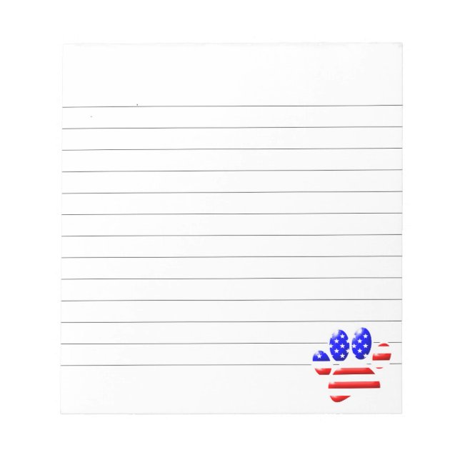 US Flagga Hund Tass Tryck Linjerad Anteckningsblock (Framsida)