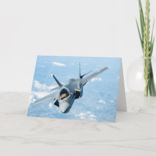 US Flagga i F-35 Fighter, 4 juli/Independence day Kort (Framsida)