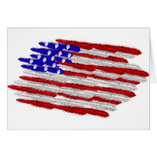 US Flagga i fjädrar Hälsningskort