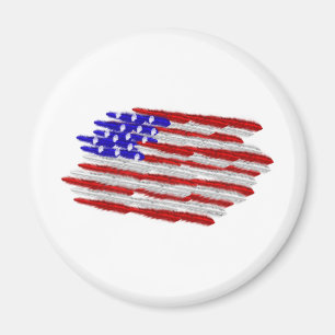 US Flagga i fjädrar Magnet