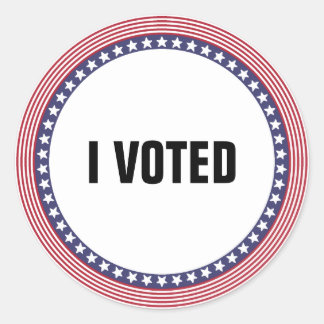 US Flagga "I voted" (ANPASSADE TEXT) Runt Klistermärke