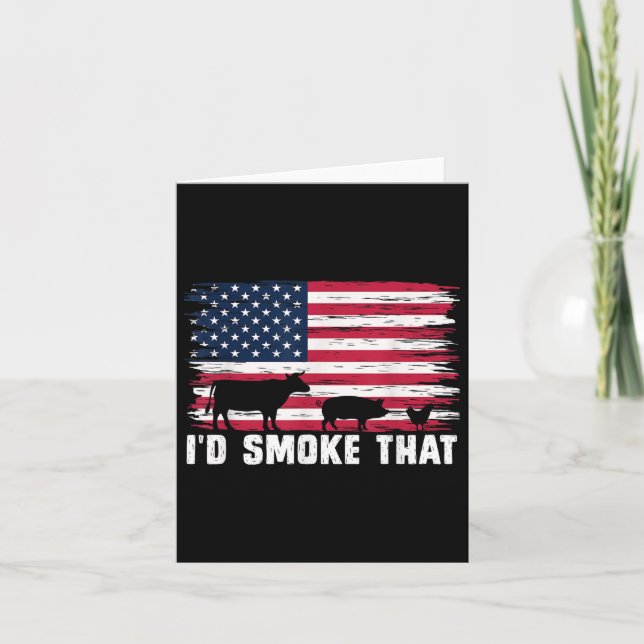 US Flagga ID Smoke Den där underbara patriotiska B Kort (Framsida)
