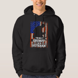 US Flagga Im not Grumpy im a Veteran 116 Hoodie