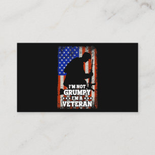 US Flagga Im not Grumpy im a Veteran 116 Visitkort