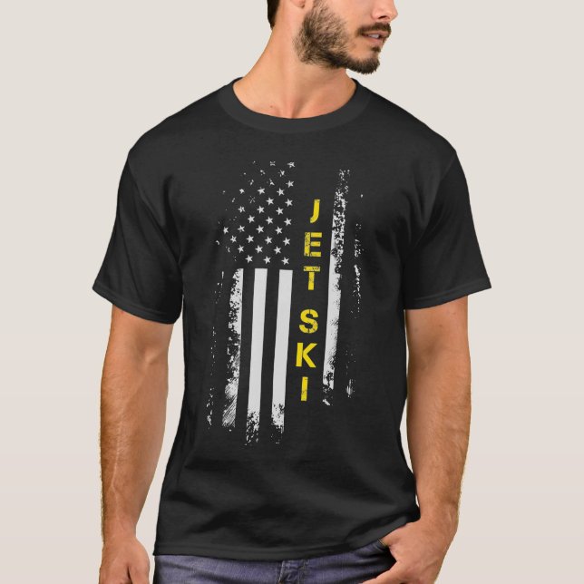 US Flagga Jet Ski Amerikanska Flagga Ski Gift T Shirt (Framsida)