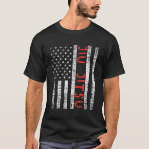 Us Flagga Jiu Jitsu Patriotic Bjj Sports Martial A T Shirt