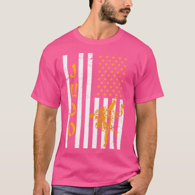 Us Flagga Judoka Judo T Shirt (Framsida)