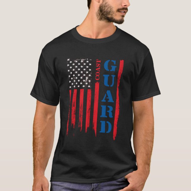 US Flagga Kusten Guard Us Kusten Guard T Shirt (Framsida)