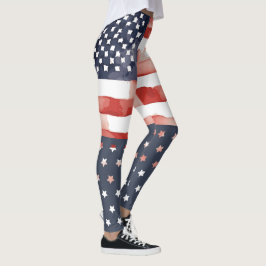 US Flagga Leggings med Star Spangled undre