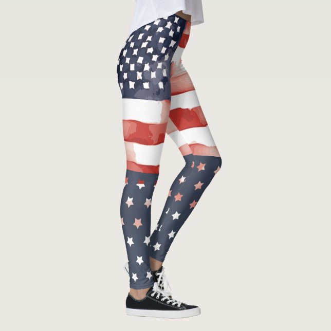 US Flagga Leggings med Star Spangled undre (Höger)