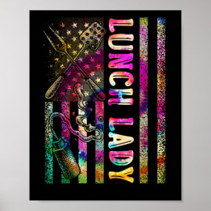 US Flagga Lunch Dam Back to school Chef Cook Poster