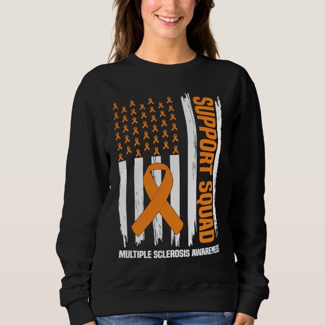 US Flagga Många Sclerosis MS Awareness Supporter T Shirt (Framsida)