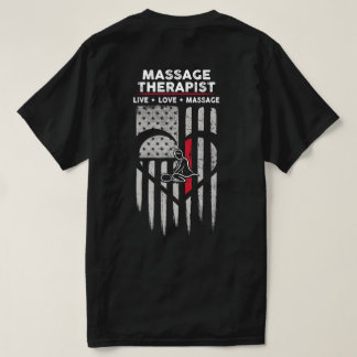 US Flagga Massage Therapist Decal T Shirt