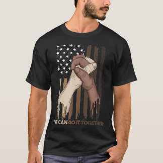 US Flagga med Black & American Händer Black Lives T Shirt
