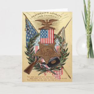 US Flagga Medal Wandekrans Rifle Bayonet Helgkort