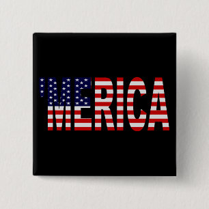 Us-flagga 'MERICA knäppas klämmer fast Knapp