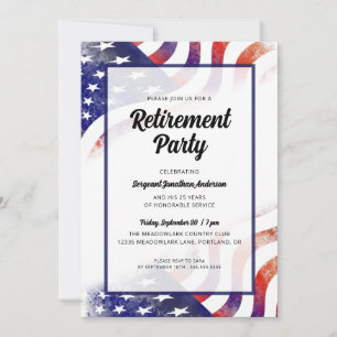 US Flagga Miliary Pension Party Inbjudningar