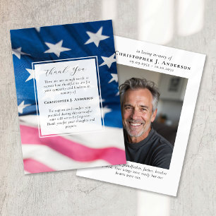 US Flagga Miliotic Patriotic Sympathy Photo Funera Tack Kort