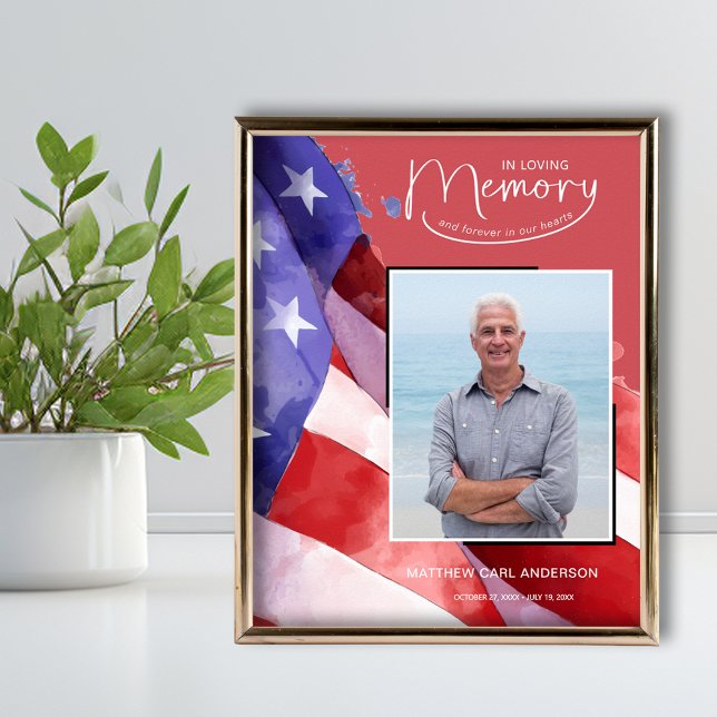US Flagga militära begravningsminnesstund Poster (US Flag Military Funeral Memorial Poster (frame not included))