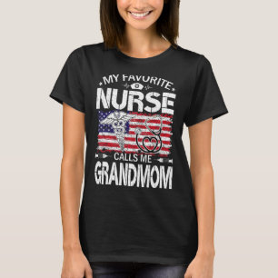 US Flagga Min favoritsjuksköterska kallar mig morm T Shirt