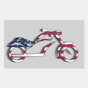 US Flagga-motorcykelmärke (rektangel) Rektangulärt Klistermärke