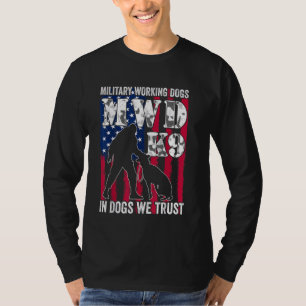 US Flagga MWD K9 Militär Hund T Shirt