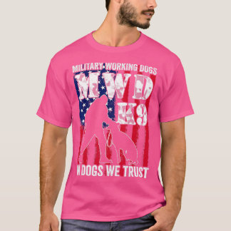 US Flagga MWD K9 Militär Hund T Shirt