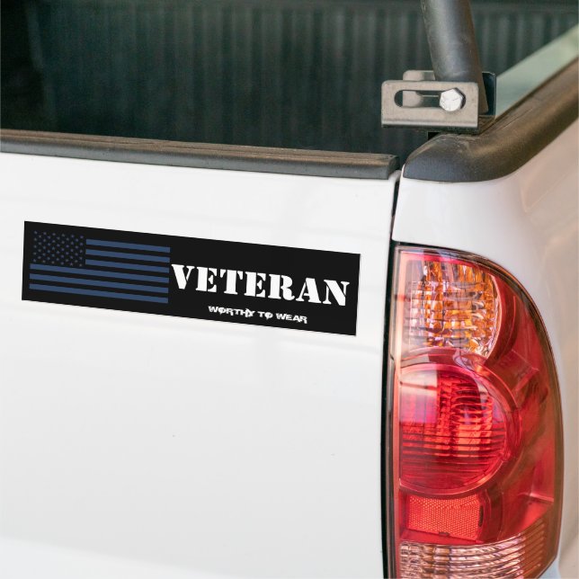 US Flagga NAVY BLUE - Veteran - värd Bära Bildekal (På lastbil)