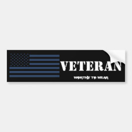 US Flagga NAVY BLUE - Veteran - värd Bära Bildekal