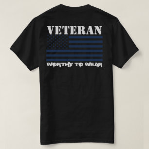 US Flagga NAVY BLUE - Veteran - värd Bära T Shirt