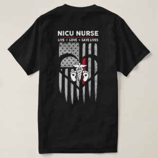 US Flagga NICU Nurse Decal T Shirt