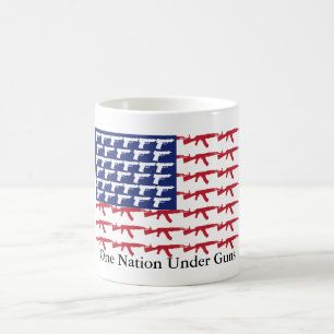 US Flagga NO Gun Control Kaffemugg