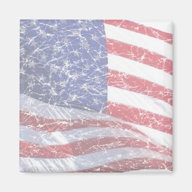 US Flagga - nödlidande Magnet (Framsidan)