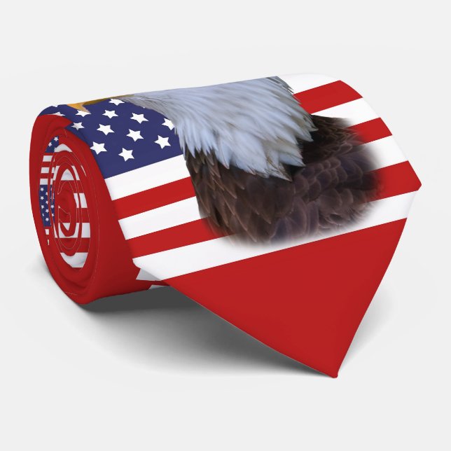 Us-flagga och amerikanörn slips (Rullad)