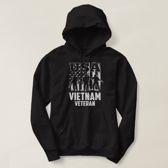 US Flagga Old Man Retrött Proud USA flagga Manar V Hoodie (Design framsida)