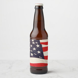 Us-flagga Ölflaska Etikett