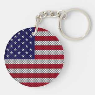 US Flagga on Carbon Fiber Stil Decor Print