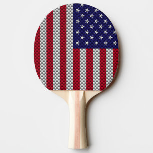 US Flagga on Carbon Fiber Stil Decor Print Pingisracket