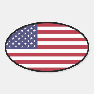 US Flagga Oval Sticker Ovalt Klistermärke