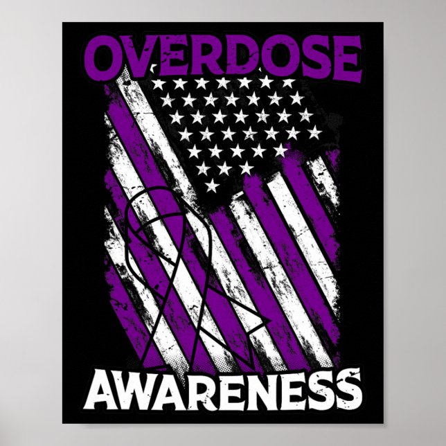 US Flagga Överdosering Opioid Överkänslighet mot ö Poster (Framsidan)